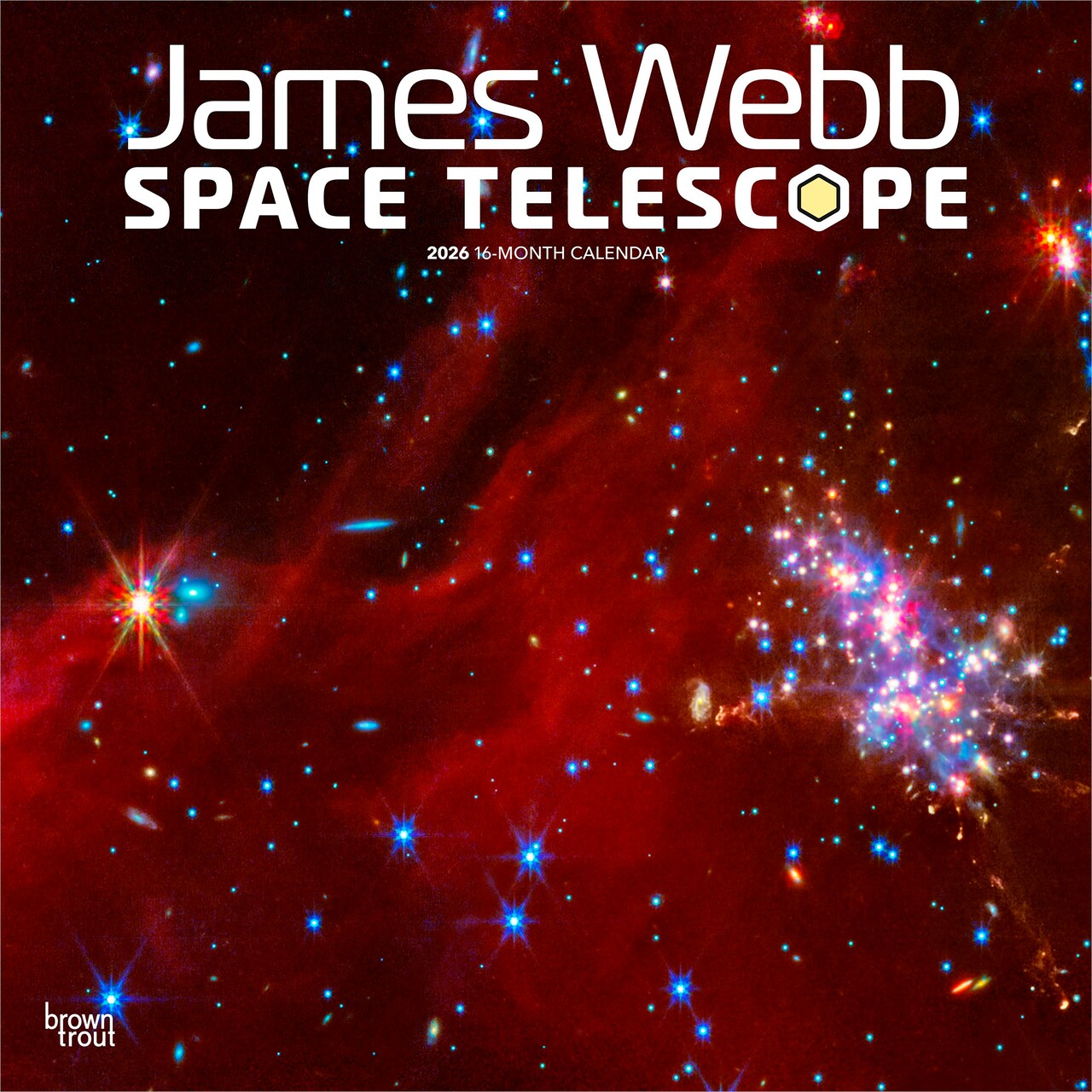 James Webb Space Telescope | 2026 12 x 24 Inch (Hanging) Monthly Square Wall Calendar | Plastic-Free